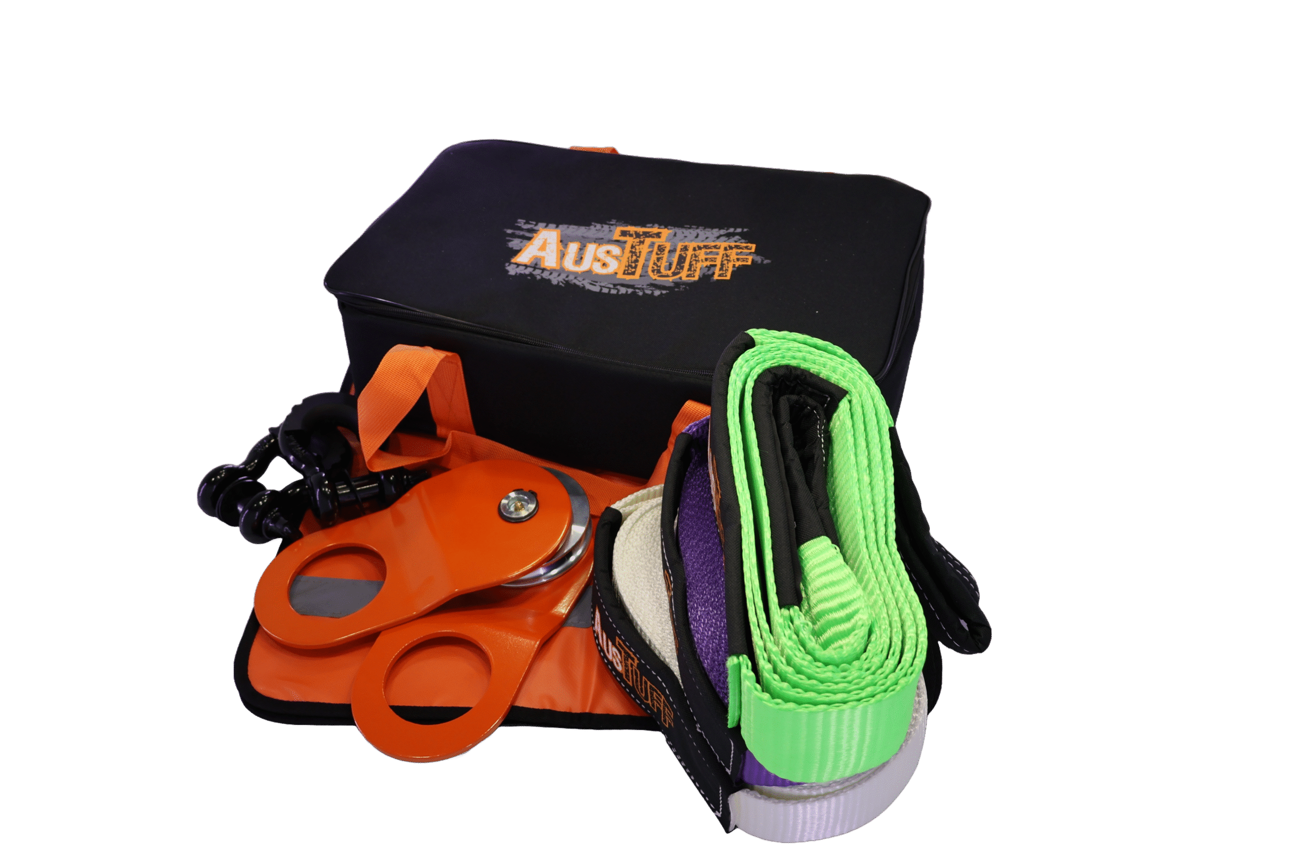AusTuff 4x4 Recovery Kit - Snatch Strap with Block and Dampener - Image 2